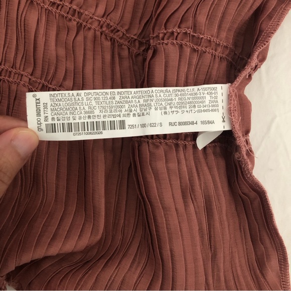 Zara Pleated High Neck Long Sleeve Blouse Size Small **New with Tag** - Picture 9 of 10